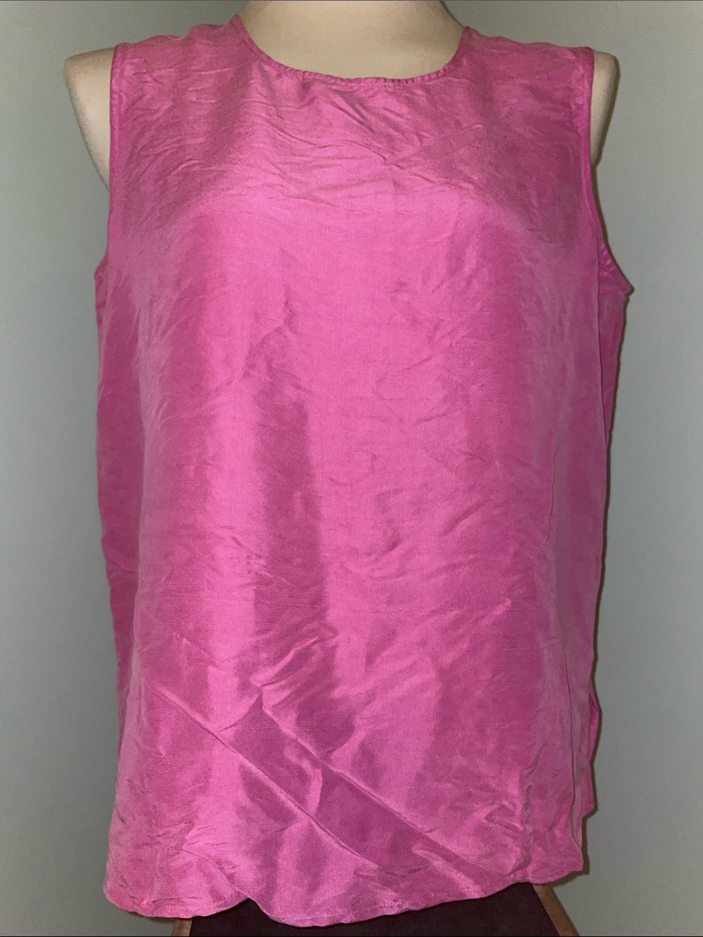 Coldwater Creek Magenta Silk Tank Top. Size Large. Pink.